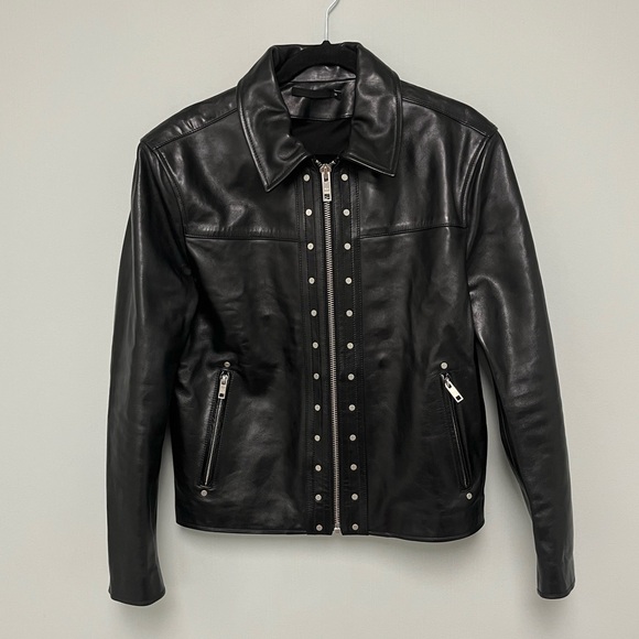 BLK DNM Studded Leather Jacket Black Mens Size M Medium - Picture 10 of 16